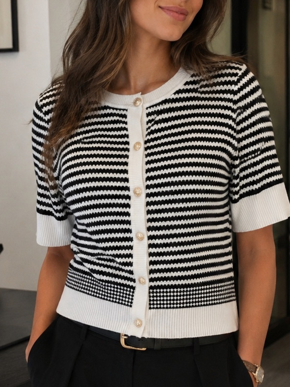 Adrianna Papell Knit Button Up